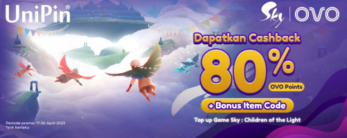 Top up Game Sky: Children of the Light Pakai OVO di UniPin Cashback 80% OVO Points + Bonus Item Code!